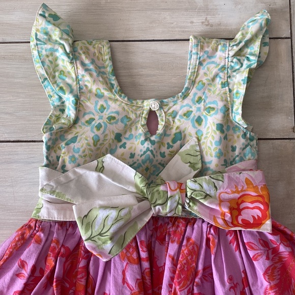 Hopscotch Designs Pink Orange Green Blue Floral Whimsical Dress 2T - Picture 9 of 10